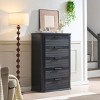 5 Drawer Fluted Dresser, 45" Tall Modern Chest with Curved Profile, Wood Storage Organizer for Bedroom Living Room-3irtyhousy - 2 of 4