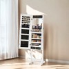 Standing Mirror Jewelry Cabinet, Jewelry Armoire Box with Full-Length Frameless LED Lights and Storage - 3 of 4