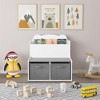 KWPZQEB Toy Storage Organizer with 2 Drawers, Kids Bookshelf with Cute Bear-Shaped Backboard & Open Shelf, Floor Toy Box for Nursery, Playroom, White - 3 of 4