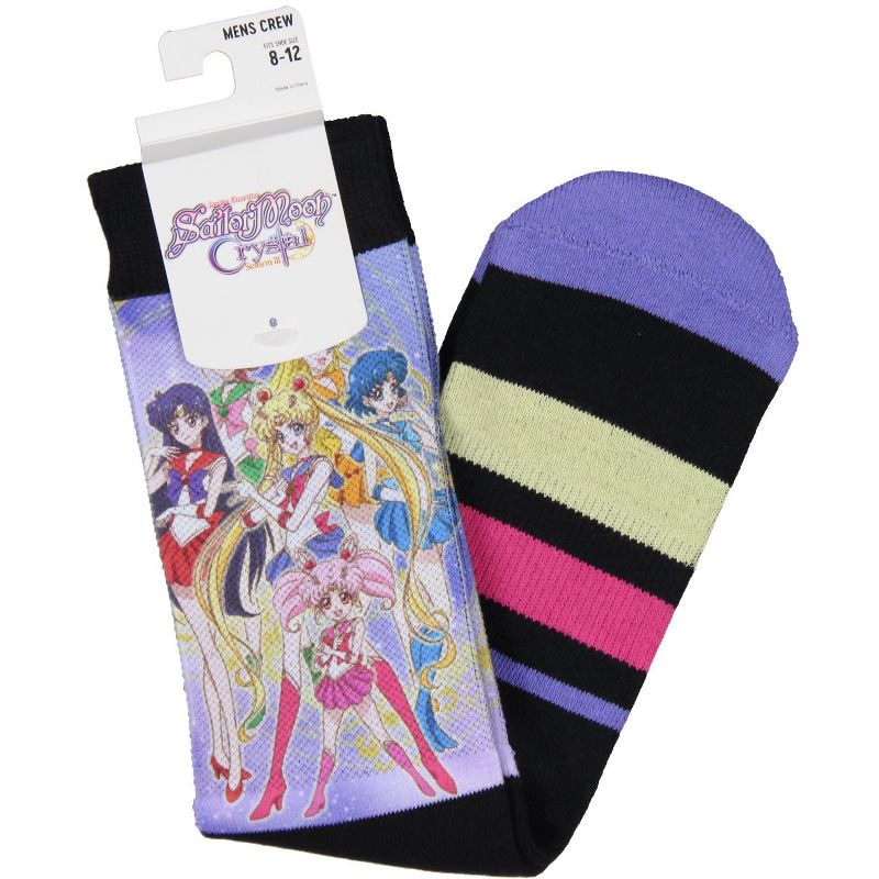 Sailor Moon Socks Anime Manga Men's Sailor Moon Crystal Athletic Crew Socks Multicoloured, 4 of 5
