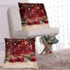 Pillow Covers Red Christmas Ball Glitter Festive Decorative Throw Pillow Case - 3 of 3