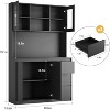 71" Modern Kitchen Pantry Cabinet, with Led Lights, Charging Station, Glass Door, Adjustable Shelves, for Dining Room, Living Room - 2 of 4