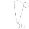 Steeltime 24" stainless steel our father prayer heart rosary necklace - 3 of 4