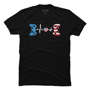 Men's Design By Humans July 4th Flag Heartbeat Video Gamer By Ujangkasep T-Shirt - 1 of 2