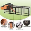 Kumasinova Outdoor Chicken Coop with Nesting Boxes,Large Rabbit Cage Bunny Cage with Run,Waterproof Backyard Animal House for Hens,Bunnies,Black+Brown - 4 of 4