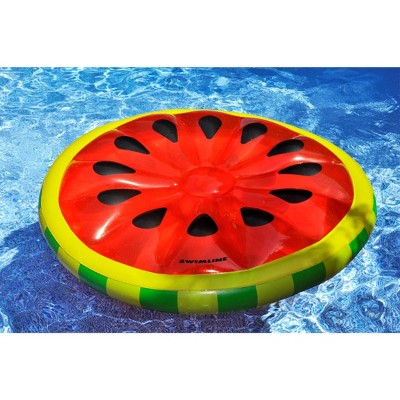Swimline 65" Inflatable Watermelon Fruit Slice Swimming Pool 2-Person Lounger - Red/Green