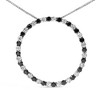 Haus of Brilliance Silver 2.0 Cttw Alternating Black and White Diamond Circle Pendant Necklace - 2 of 4