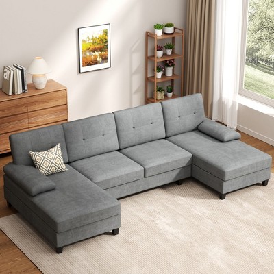 Celebalcony 106" Modular Upholstered Sectional, 3-Piece U-Shaped Sectional for Living Room