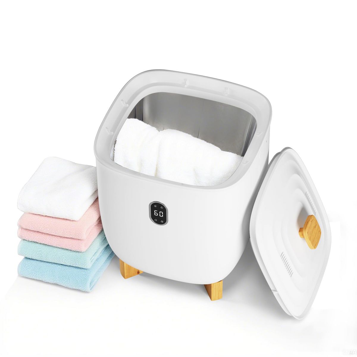 20L/35L Bathroom Towel Warmer Bucket Towel Heater with Removable Lid for Bathroom, Home Spa, Salon