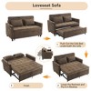 56.9"W Loveseat Sofa, Pull-Out Sleeper Sofa Bed with Adjustable Backrest, Side Pockets, Two USB Ports and A Phone Holder - ModernLuxe - 4 of 4