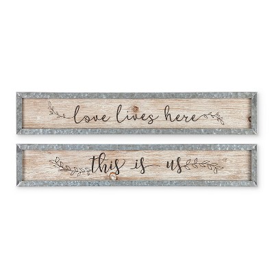 Lone Elm Studios Set of 2 Assorted Metal and Wood Wall Decor