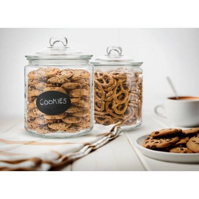 Clear Glass Storage Jars with Airtight Lids, 1 Gallon, Set of 2