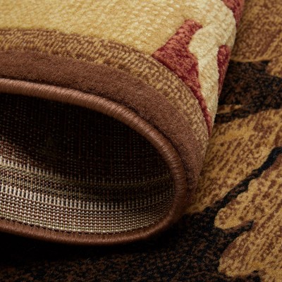 Catalina Red and Brown Tufted Synthetic Area Rug