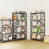 HONGGE Storage Shelves, Foldable Metal Shelving Units for Garage Kitchen Bakers, Collapsible Organizer Rack, Heavy Duty on Wheels - 4 of 4