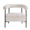 Homy Casa Modern Bouclé Upholstered Accent Chair with Open Back and Metal Frame for Living Room or Bedroom, Ivory - 4 of 4