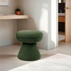 PAGED Accent Ottoman Mushroom Shape Vanity Stool Contemporary Foot Stool with Round Top, Shearling Teddy-Like Fabric for Entryway, Bedroom - 4 of 4