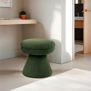 Sapphtopaz Modern Mushroom Shape Ottoman with Round Upholstered Accent Stool with Sturdy Frame Versatile Shoe Bench for Living Room, Entryway - 1 of 4