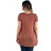 24seven Comfort Apparel Womens Short Sleeve Plus Size V Neck Tunic T Shirt Top - 3 of 4