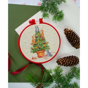 Abris Art The Naughty Cats Christmas Tree Counted Cross-Stitch Kit