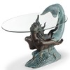 SPI Home Diving Mermaid Coffee Table Brass Base with Glass Top Coastal Ocean Inspired Centerpiece 27 Inches Tall - 2 of 3