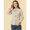 Allegra K Women's Vintage Floral Tie Neck Long Sleeve Ruffled Collar Peasant Blouse - 4 of 4