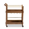 2 Tier Tahir Metal Mobile Bar Cart Brow/Gold - Baxton Studio - 2 of 4