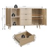 Sideboard Buffet Cabinet with 3 Drawers and 2 Doors, Coffee Bar Storage Credenza with Adjustable Shelves for Kitchen, Dining, or Living Room - 3 of 4