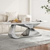 DOMETOUR Modern Sintered Stone Tabletop Coffee Table with Stainless Steel Base - Elegant and Durable Living Room Centerpiece - 3 of 4
