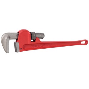 KTMBDW Heavy Duty Steel Straight Pipe Wrench, Adjustable Plumbing Wrench, Drop Forged, Red - 1 of 4