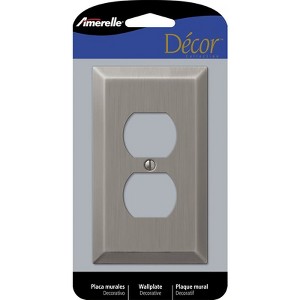 Amerelle Century Antique Nickel Metallic 1 gang Stamped Steel Duplex Outlet Wall Plate 1 pk - 1 of 1