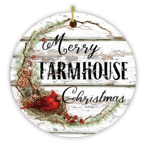 Merry Farmhouse Christmas Ornament| OrnamentallyYou - 1 of 4