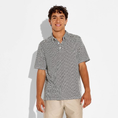 Мужские рубашки Goodfellow & Co Men's Game Day Comfort Wear Football Print Polo Shirt - Goodfellow & Co™ Black M — фото 2