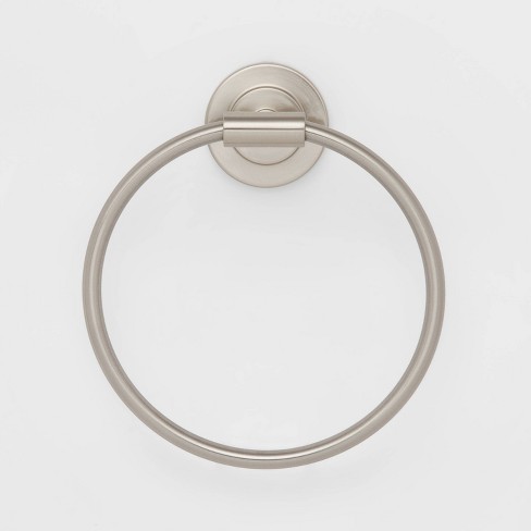 Basics Modern Towel Ring, S-Shape, 6.3-inch Diameter, Satin Nickel 