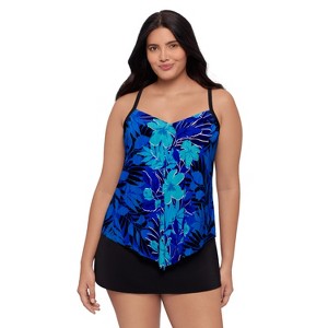 Trimshaper Women's Hank Handkerchief Tankini Swimsuit Top - 1 of 3