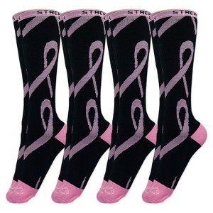 Bison Life Over The Calf Graduated Compression Socks (12-15 mm/Hg), Anti-Fatigue, Fits Women & Men, One Size - 4 Pairs - 1 of 4