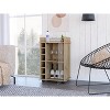 Depot E-Shop Huali Bar Cart 35" H, Six Built-in Wine Rack, Glass Door, Four Casters, Two Shelves - 3 of 4