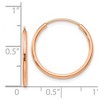 Black Bow Jewelry 1.5mm x 19mm 14k Rose Gold Polished Endless Tube Hoop Earrings - 4 of 4