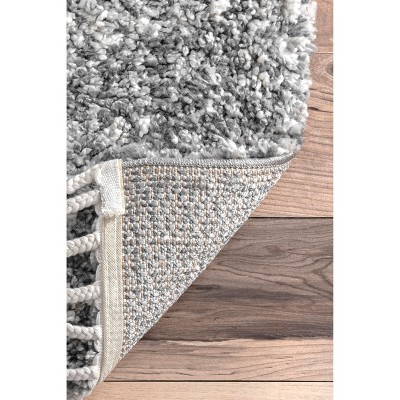 Contemporary Gray 4' x 6' Braided Shag Area Rug