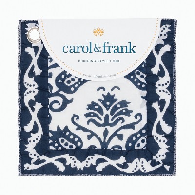 Indigo Tulip Pattern Cotton Euro Sham