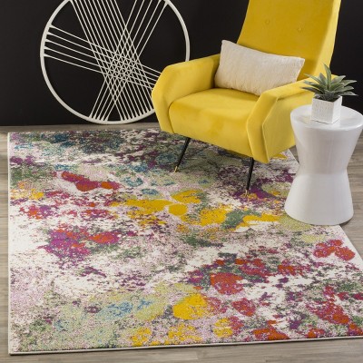 Ivory Elegance 5' x 7' Hand-Knotted Synthetic Rectangular Rug