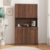 COWLOWN Tall 6-Door Wardrobe & Storage Cabinet with Drawer, Modern Wardrobe for Bedroom, Kitchen - 4 of 4