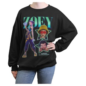 Juniors KPop Demon Hunters Zoey Stars Logo Sweatshirt - 1 of 4