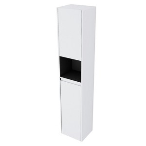 Dexmalle White 12" Bathroom Side Cabinet with 2-Soft Close Doors and  Float Mounting Design - 1 of 4