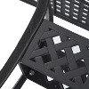 Resenkos Square Patio Dining Table, Umbrella Hole, Outdoor Bistro Table, Cast Aluminum, Black - 4 of 4