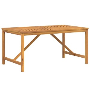 vidaXL Garden Dining Table Wood Brown Solid Acacia Wood 35.4x35.4 in - 1 of 4