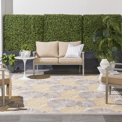 Handmade Rectangular Gray Synthetic 78" Outdoor Area Rug