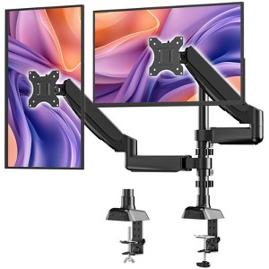 Dual Monitor Stand for 17-32 inch Computer Screens, Dual Monitor Arms for 2 Monitors Holds up to 19.8 lbs, VESA 75x75/100x100mm, Black - 1 of 4