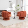 SEYNAR Modern Teddy Upholstered Fabric Round 360 Degree Swivel Accent Chair Set of 2 - 2 of 4