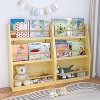 Vynxaria 3-Tier Kids Book Shelf: Organize Bedrooms, Playrooms, and Classrooms with this Natural Book Rack for Easy Access to Books - 2 of 4