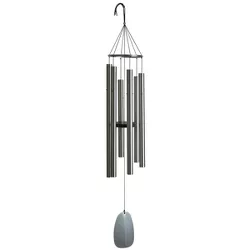 Woodstock Chimes Signature Collection, Bells of Paradise, 54'' Silver Wind Chime BPS54